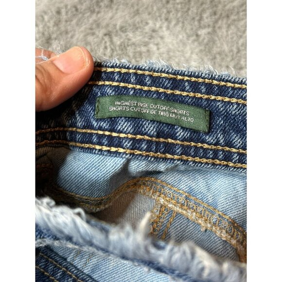 Wild Fable Women's 6 100% Cotton Highest Rise Cutoff Shorts Patchwork - Picture 9 of 9